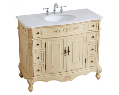 Elegant Danville Wide Vanity Set - Light Antique Beige, L 42" (VF10142LT)