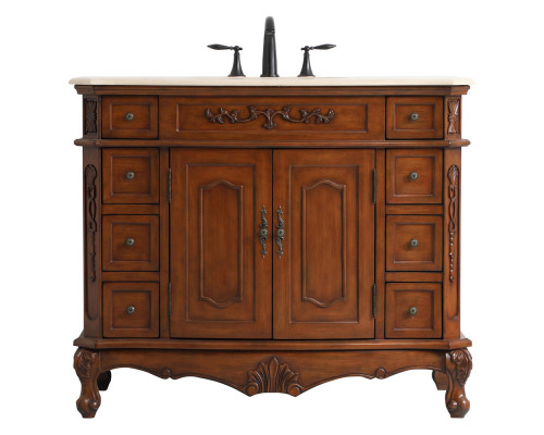 Elegant Danville Wide Vanity Set - Teak, L 42" (VF10142TK)