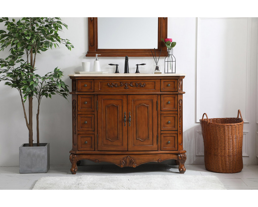 Elegant Danville Wide Vanity Set - Teak, L 42" (VF10142TK)