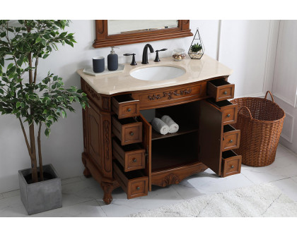 Elegant Danville Wide Vanity Set - Teak, L 42" (VF10142TK)