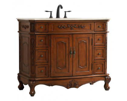 Elegant Danville Wide Vanity Set - Teak, L 42" (VF10142TK)