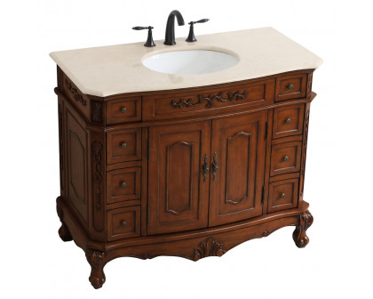 Elegant Danville Wide Vanity Set - Teak, L 42" (VF10142TK)