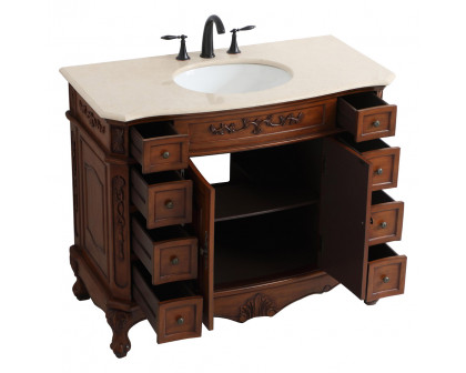 Elegant Danville Wide Vanity Set - Teak, L 42" (VF10142TK)