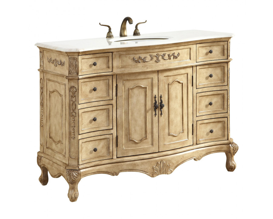 Elegant Danville Wide Vanity Set - Antique Beige, L 48" (VF10148AB)