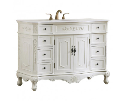 Elegant Danville Wide Vanity Set - Antique White, L 48" (VF10148AW)