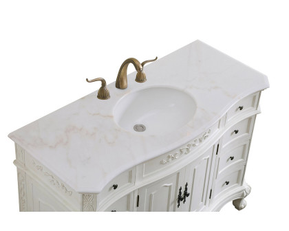 Elegant Danville Wide Vanity Set - Antique White, L 48" (VF10148AW)