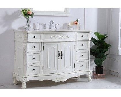 Elegant Danville Wide Vanity Set - Antique White, L 48" (VF10148AW)