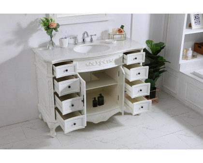 Elegant Danville Wide Vanity Set - Antique White, L 48" (VF10148AW)