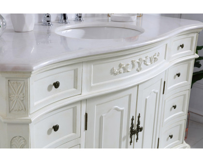 Elegant Danville Wide Vanity Set - Antique White, L 48" (VF10148AW)