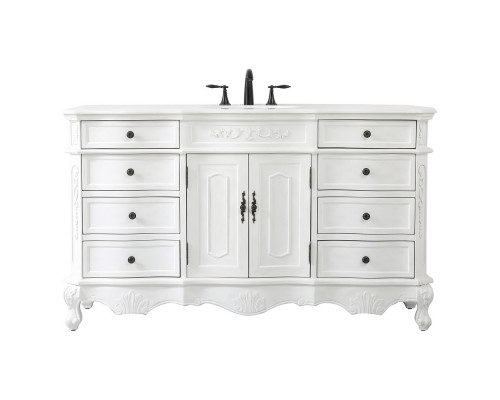 Elegant Danville Single Vanity Sink Set - Antique White (VF10160AW)