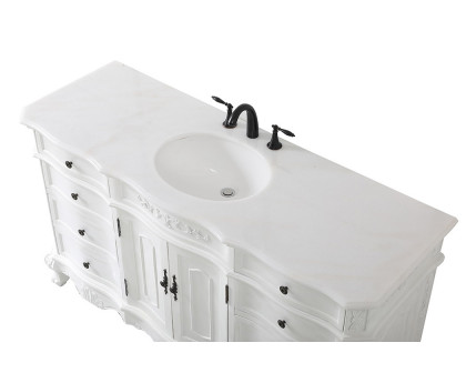 Elegant Danville Single Vanity Sink Set - Antique White (VF10160AW)