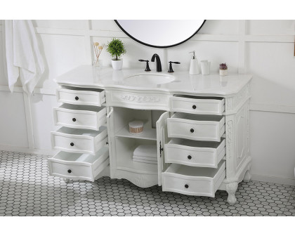 Elegant Danville Single Vanity Sink Set - Antique White (VF10160AW)