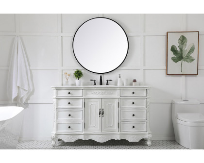 Elegant Danville Single Vanity Sink Set - Antique White (VF10160AW)