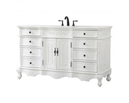 Elegant Danville Single Vanity Sink Set - Antique White (VF10160AW)