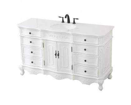 Elegant Danville Single Vanity Sink Set - Antique White (VF10160AW)