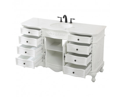 Elegant Danville Single Vanity Sink Set - Antique White (VF10160AW)