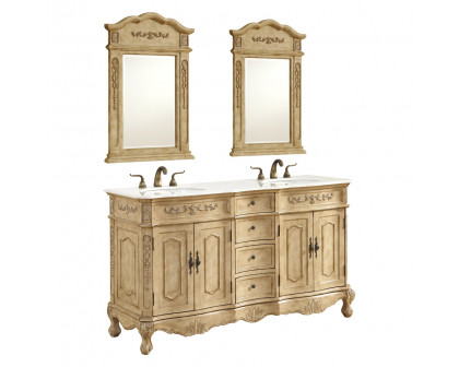 Elegant Danville Double Vanity Sink Set - Antique Beige (VF10160DAB)