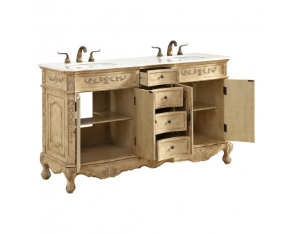 Elegant Danville Double Vanity Sink Set - Antique Beige (VF10160DAB)