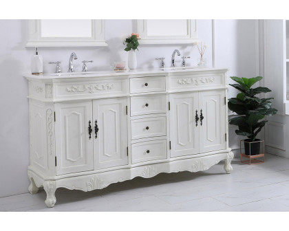 Elegant Danville Double Vanity Sink Set - Antique White (VF10160DAW)