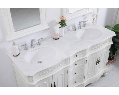 Elegant Danville Double Vanity Sink Set - Antique White (VF10160DAW)