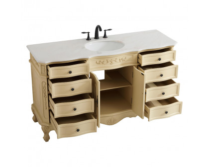 Elegant Danville Single Vanity Sink Set - Light Antique Beige (VF10160LT)