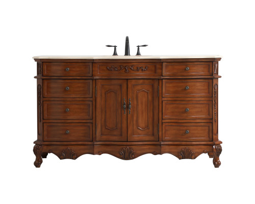 Elegant Danville Single Vanity Sink Set - Teak (VF10160TK)