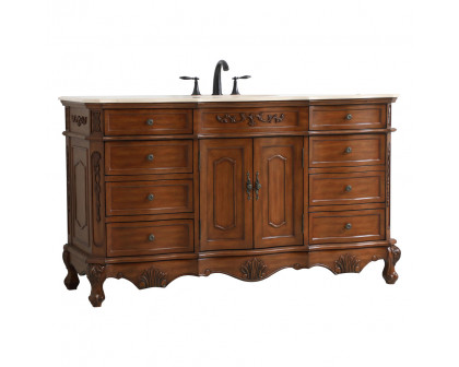 Elegant Danville Single Vanity Sink Set - Teak (VF10160TK)