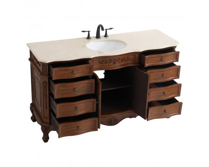 Elegant Danville Single Vanity Sink Set - Teak (VF10160TK)