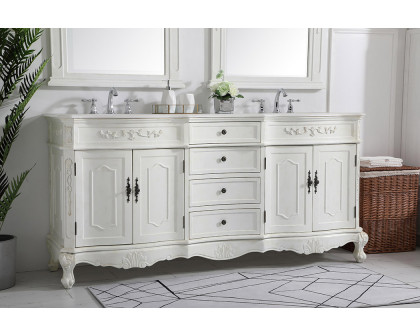 Elegant Danville Double Vanity Sink Set - Antique White (VF10172DAW)