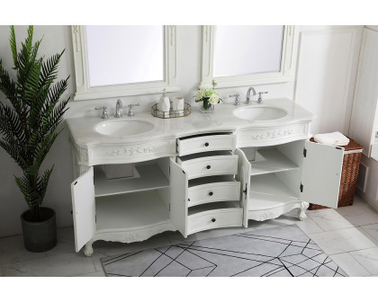 Elegant Danville Double Vanity Sink Set - Antique White (VF10172DAW)