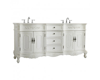 Elegant Danville Double Vanity Sink Set - Antique White (VF10172DAW)