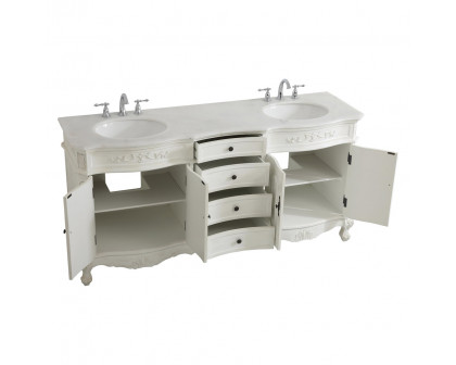 Elegant Danville Double Vanity Sink Set - Antique White (VF10172DAW)