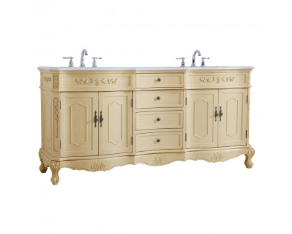 Elegant Danville Double Vanity Sink Set - Light Antique Beige (VF10172DLT)