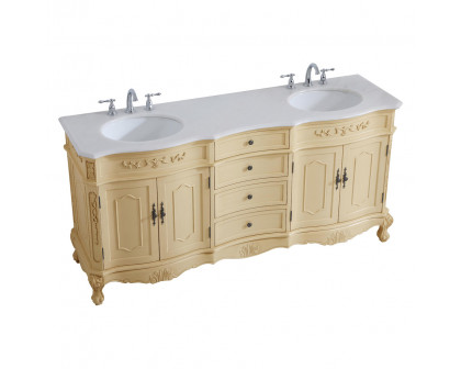 Elegant Danville Double Vanity Sink Set - Light Antique Beige (VF10172DLT)