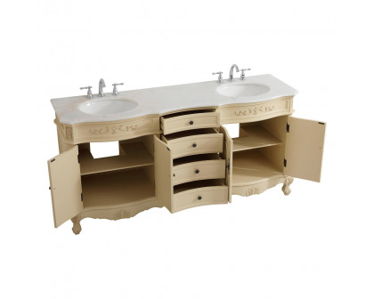 Elegant Danville Double Vanity Sink Set - Light Antique Beige (VF10172DLT)