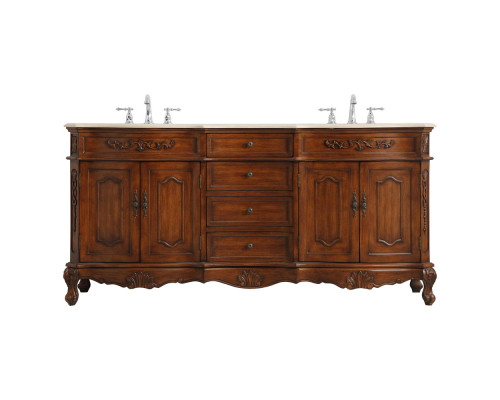 Elegant Danville Double Vanity Sink Set - Teak (VF10172DTK)