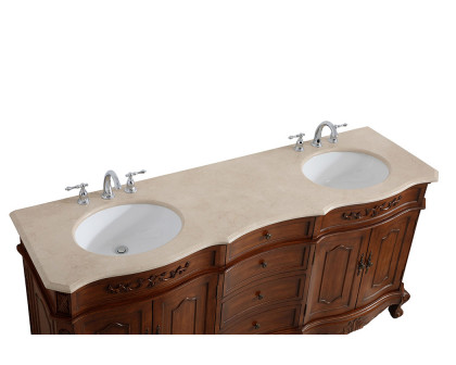 Elegant Danville Double Vanity Sink Set - Teak (VF10172DTK)