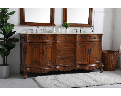 Elegant Danville Double Vanity Sink Set - Teak (VF10172DTK)