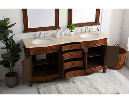 Elegant Danville Double Vanity Sink Set - Teak (VF10172DTK)