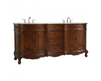 Elegant Danville Double Vanity Sink Set - Teak (VF10172DTK)