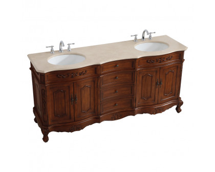 Elegant Danville Double Vanity Sink Set - Teak (VF10172DTK)