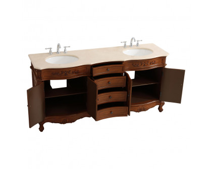 Elegant Danville Double Vanity Sink Set - Teak (VF10172DTK)