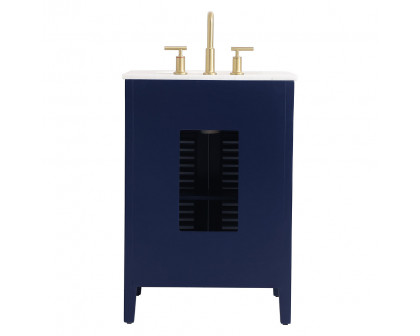 Elegant Cape Cod Free Standing Single Bathroom Vanity Set - Blue, L 24" (VF10424BL)