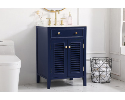 Elegant Cape Cod Free Standing Single Bathroom Vanity Set - Blue, L 24" (VF10424BL)