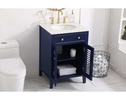 Elegant Cape Cod Free Standing Single Bathroom Vanity Set - Blue, L 24" (VF10424BL)