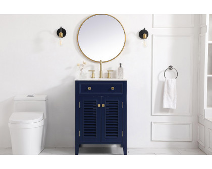 Elegant Cape Cod Free Standing Single Bathroom Vanity Set - Blue, L 24" (VF10424BL)