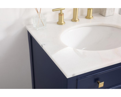 Elegant Cape Cod Free Standing Single Bathroom Vanity Set - Blue, L 24" (VF10424BL)