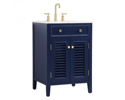 Elegant Cape Cod Free Standing Single Bathroom Vanity Set - Blue, L 24" (VF10424BL)