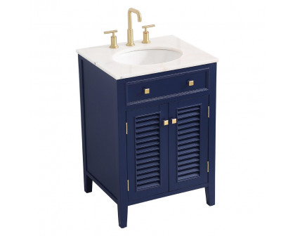 Elegant Cape Cod Free Standing Single Bathroom Vanity Set - Blue, L 24" (VF10424BL)