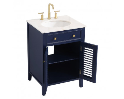 Elegant Cape Cod Free Standing Single Bathroom Vanity Set - Blue, L 24" (VF10424BL)